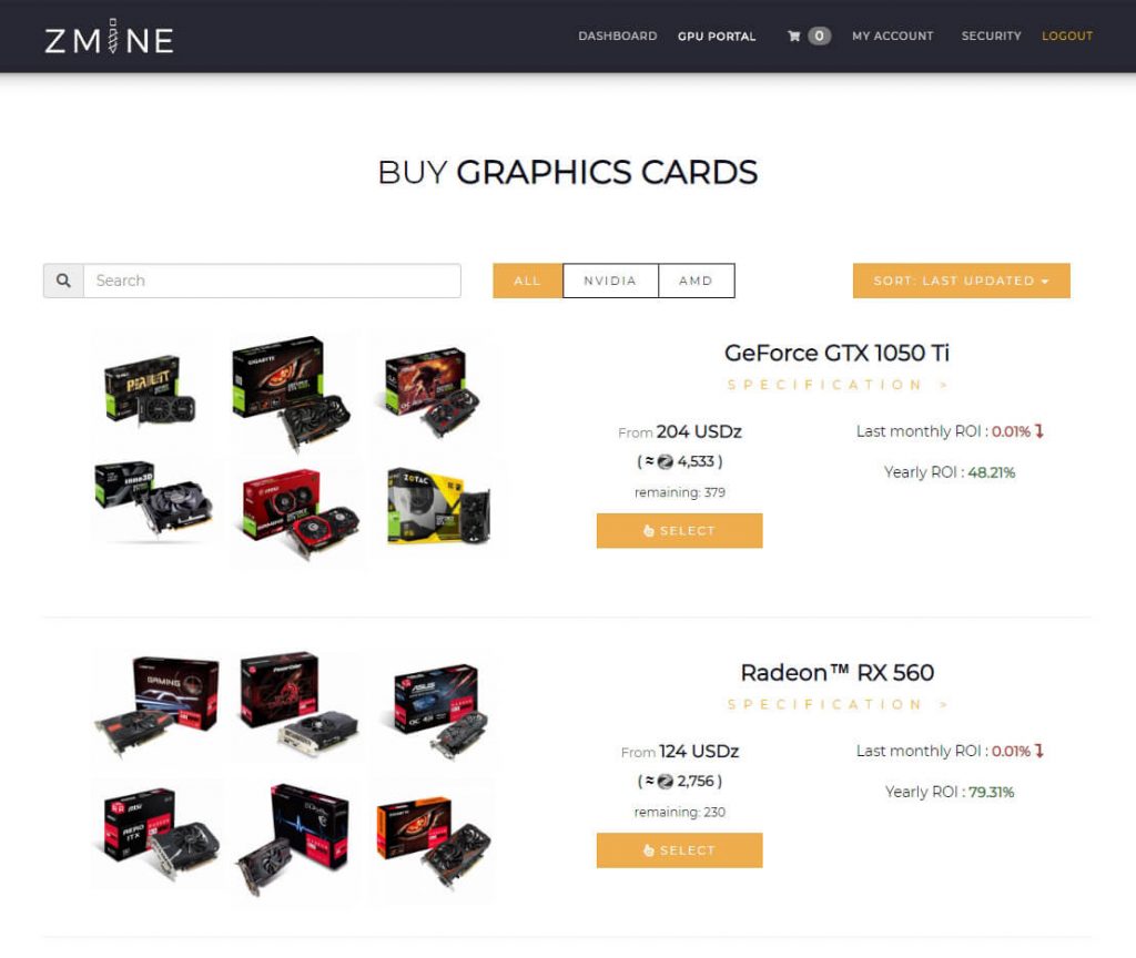 HOW TO BUY GRAPHICS CARDS IN GPU PORTAL SYSTEM ZMINE BLOG